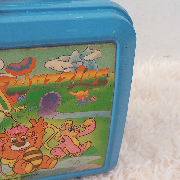 Vintage 1985 Wuzzles Aladdin Lunch Box Blue Hasbro /Disney with Thermos & Lid - Picture 5 of 11